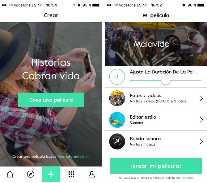 Creación de una película con Magisto