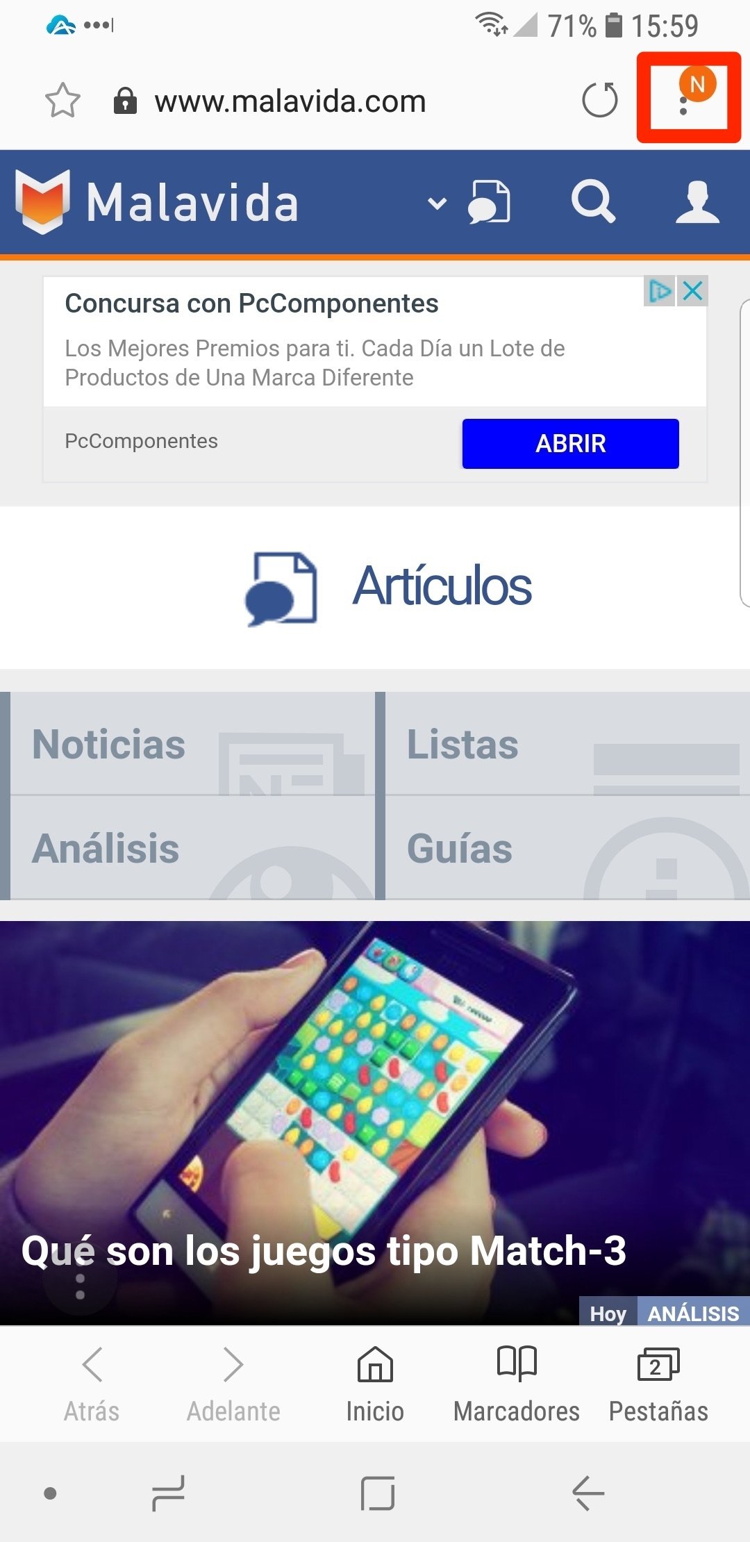 Creando un acceso directo a webs
