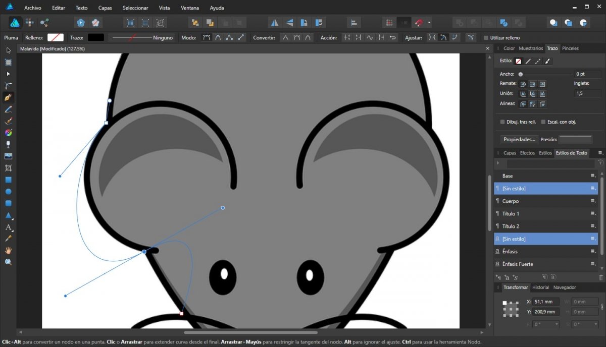 Creando una silueta con Affinity Design