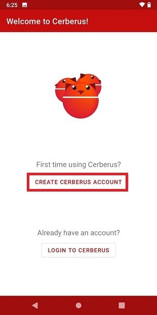 Crear una cuenta de Cerberus