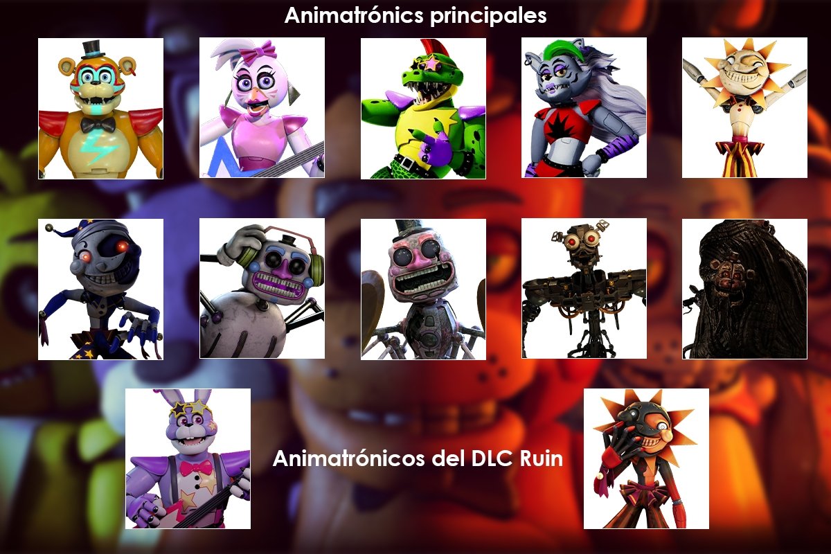 Cuántos animatrónicos hay en Five Nights at Freddy's Security Breach