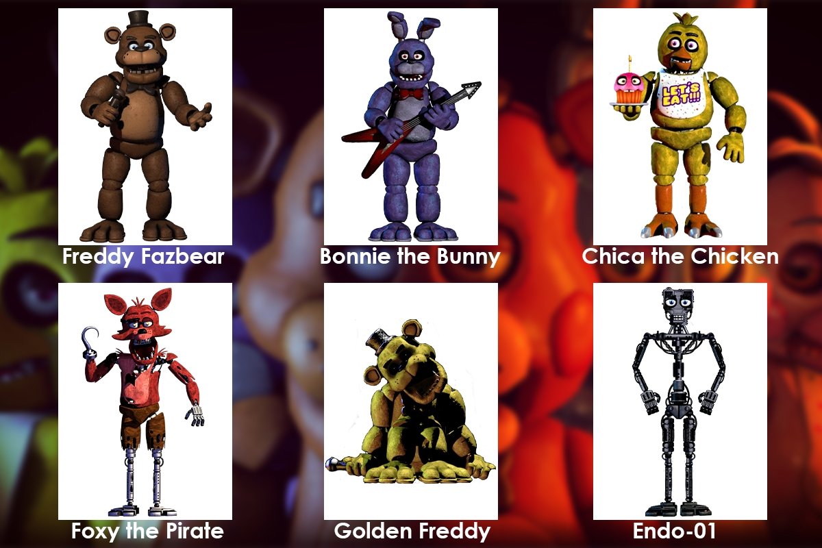 Cuántos animatrónicos hay en FNaF 1