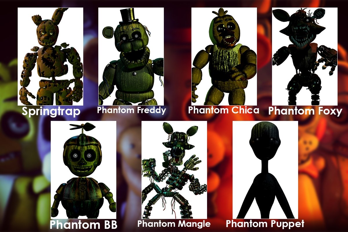 Cuántos animatrónicos hay en FNaF 3