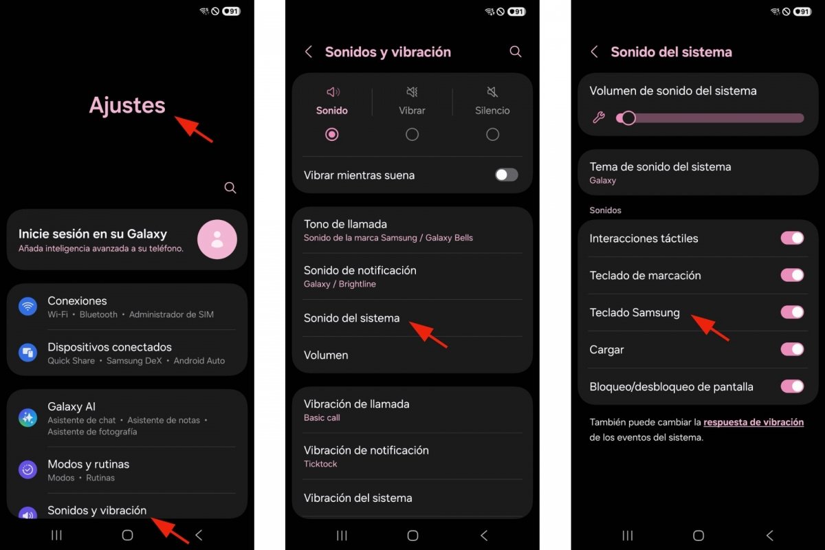 Desactivar el teclado de Samsung