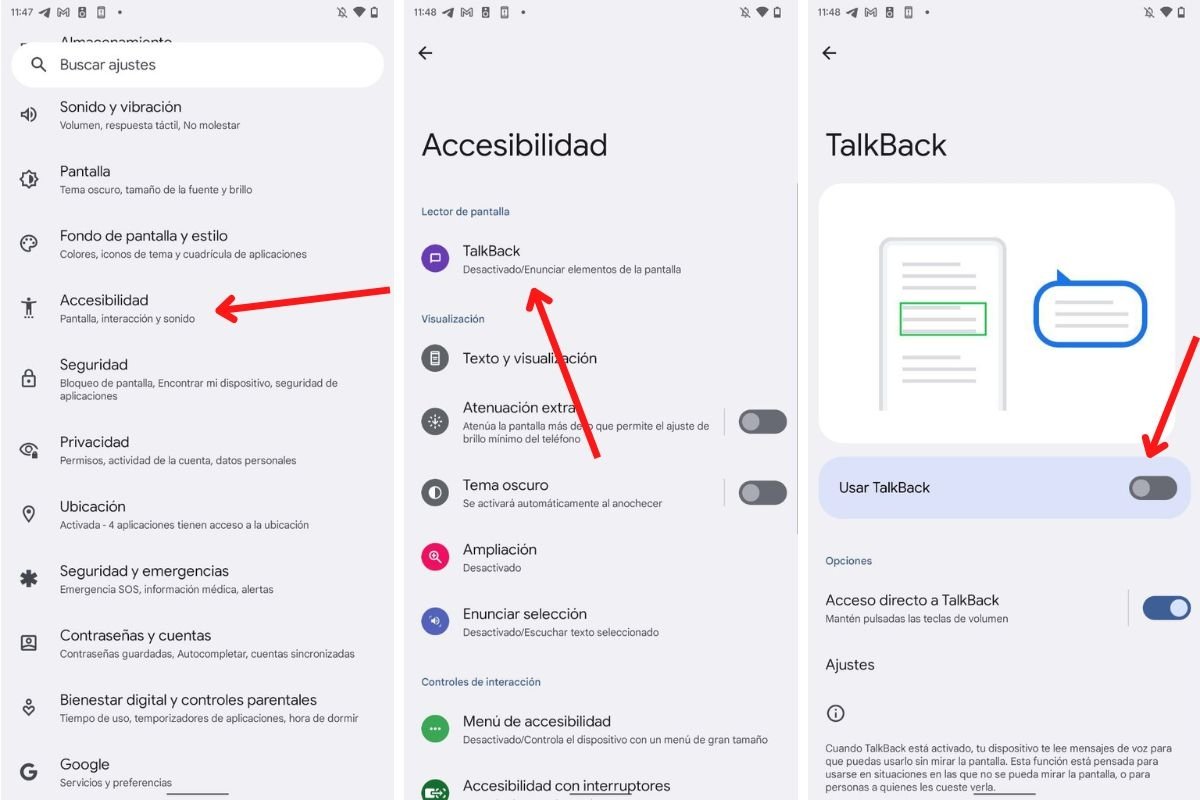 Desactivar TalkBack en Android paso a paso