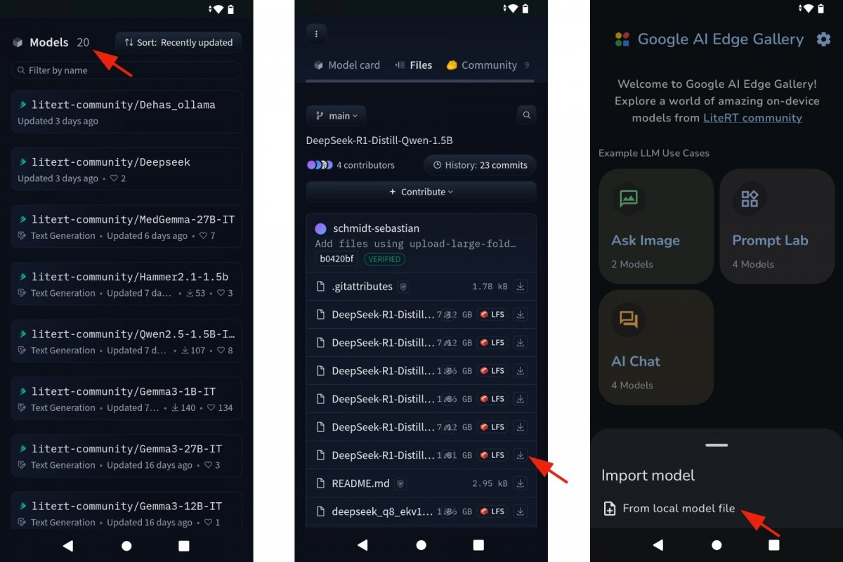 Descargar e importar modelos de IA con Google AI Edge Gallery