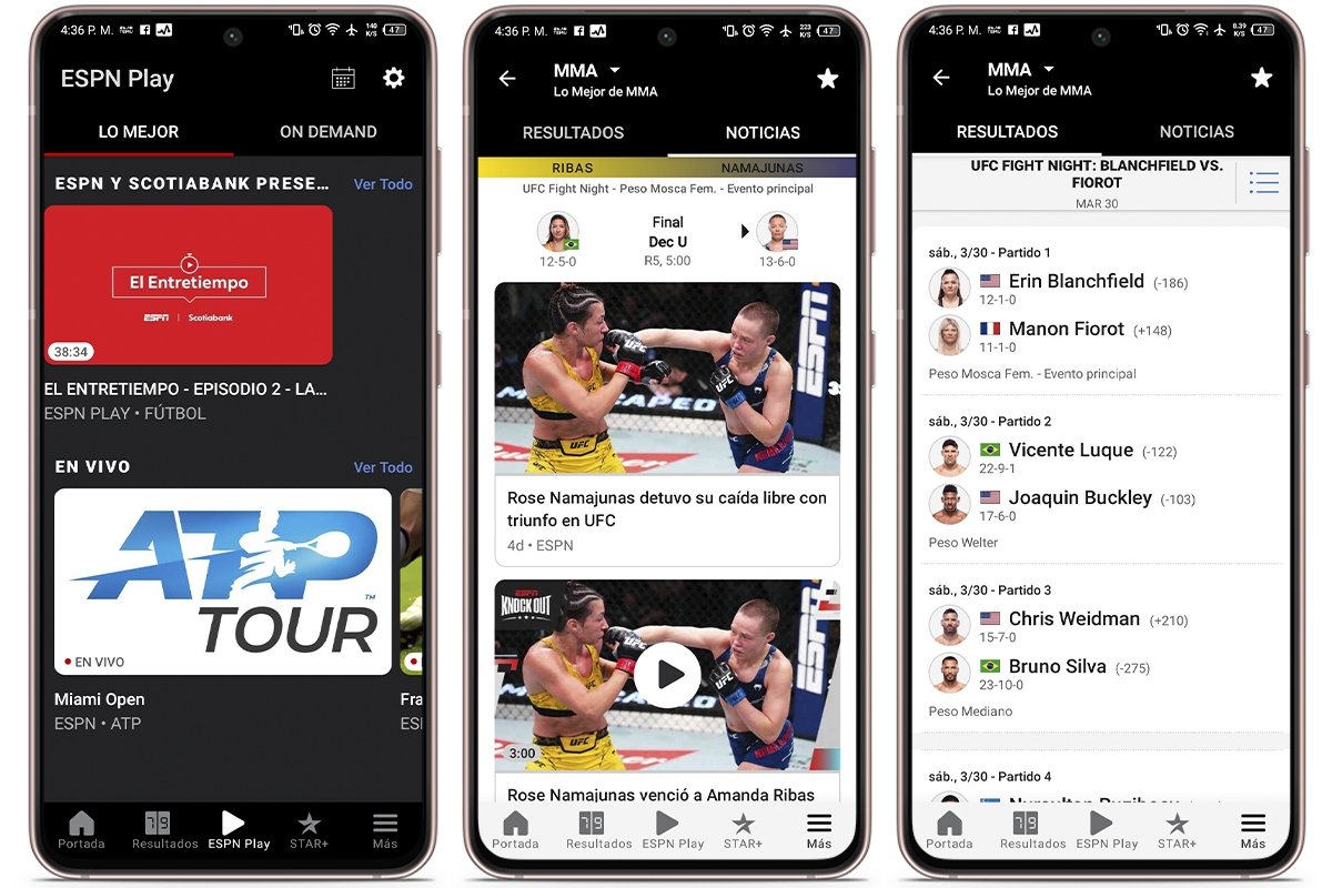Descargar ESPN+ para ver UFC en Android