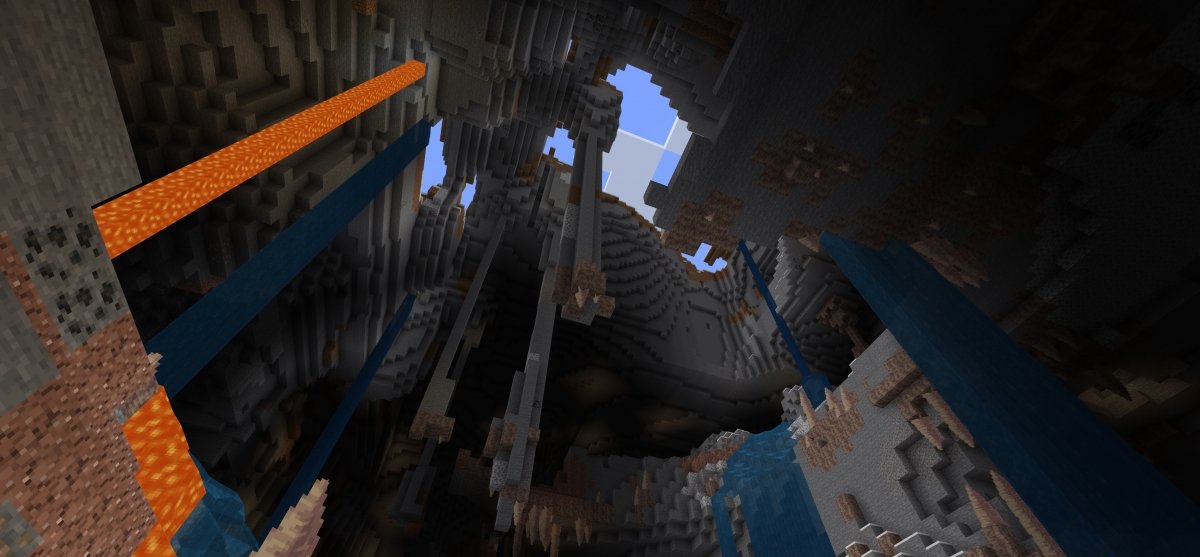 Desde el fondo de una caverna en Minecraft