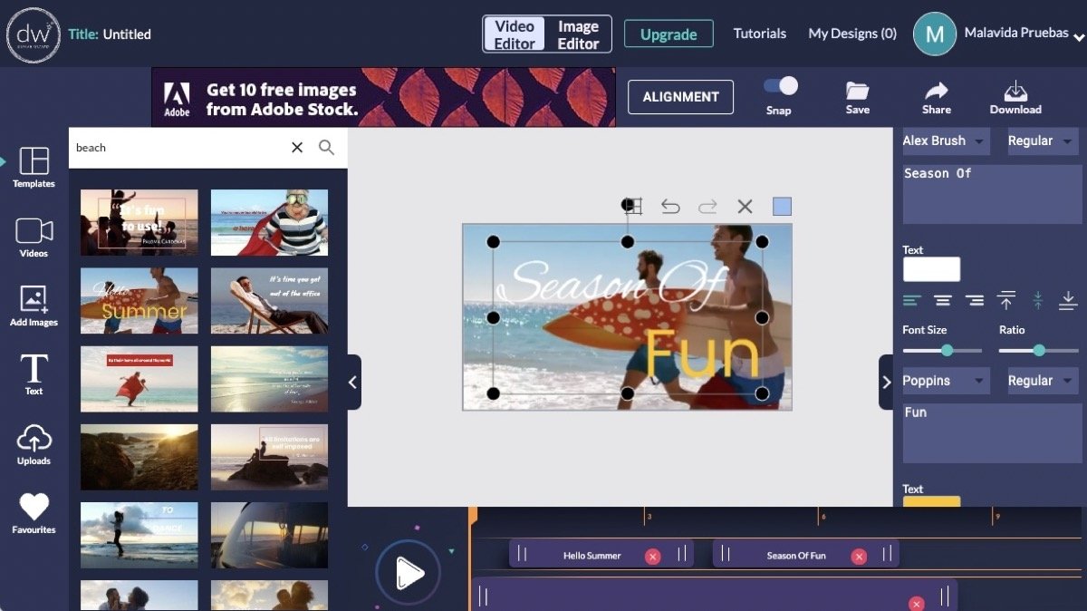 Design Wizard es otra alternativa a Canva