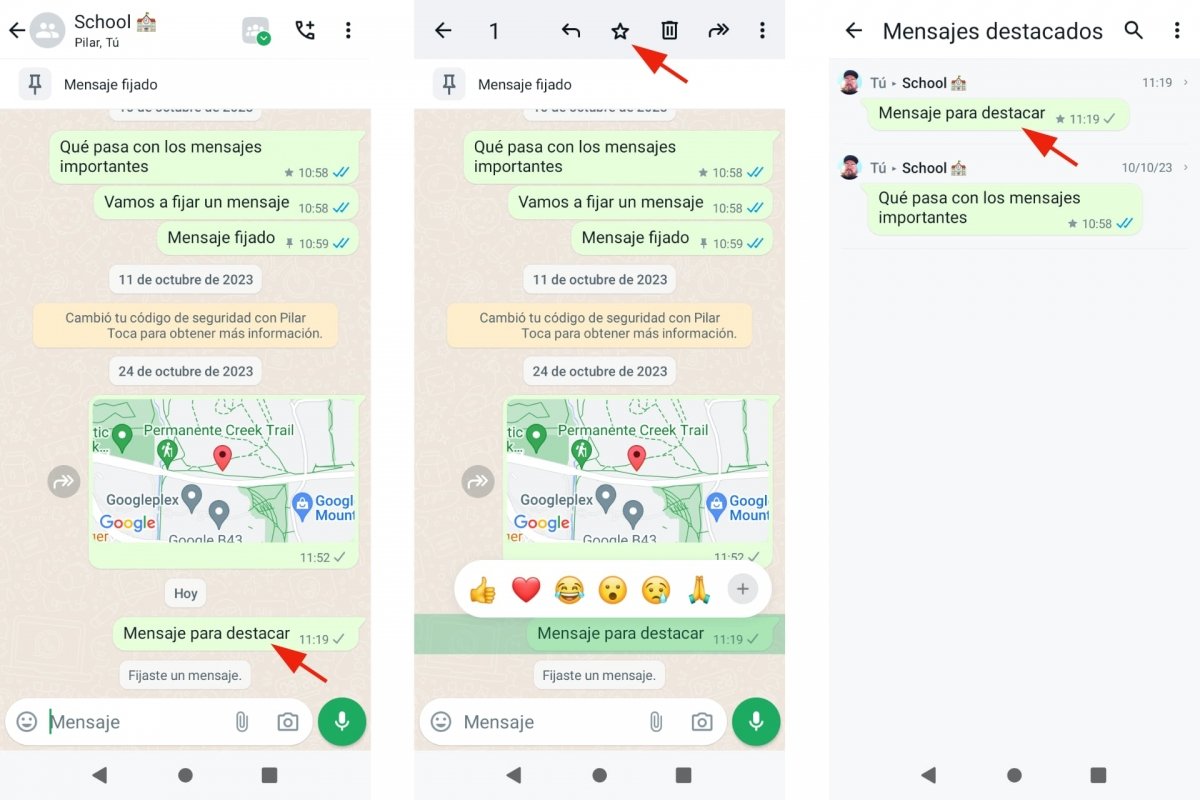 Destacar mensajes en chats de WhatsApp