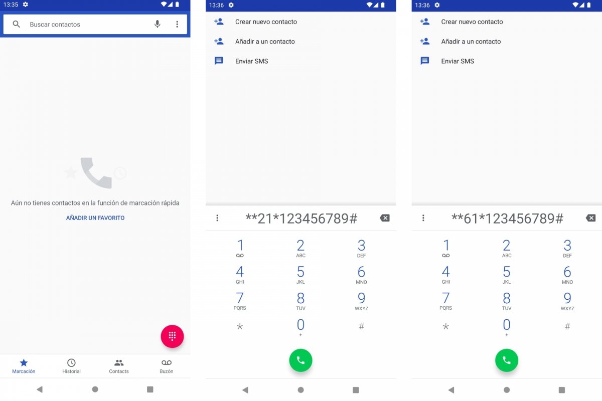 Desviar llamadas con códigos en Android