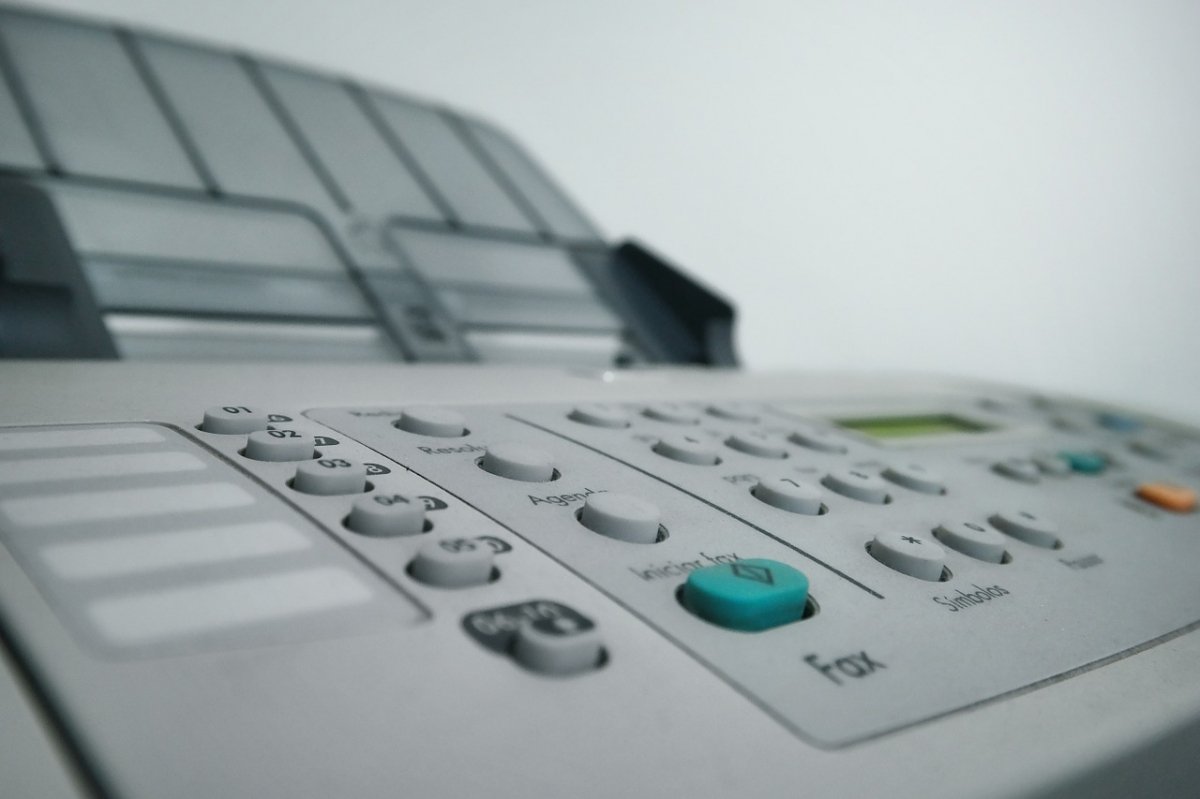 Detalle del teclado de un fax