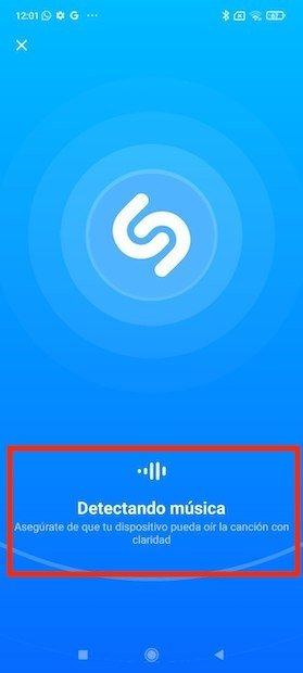 Detección de las canciones en Shazam