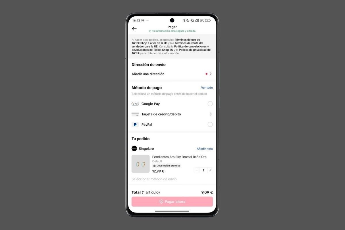 Distintas opciones de pago en TikTok Shop