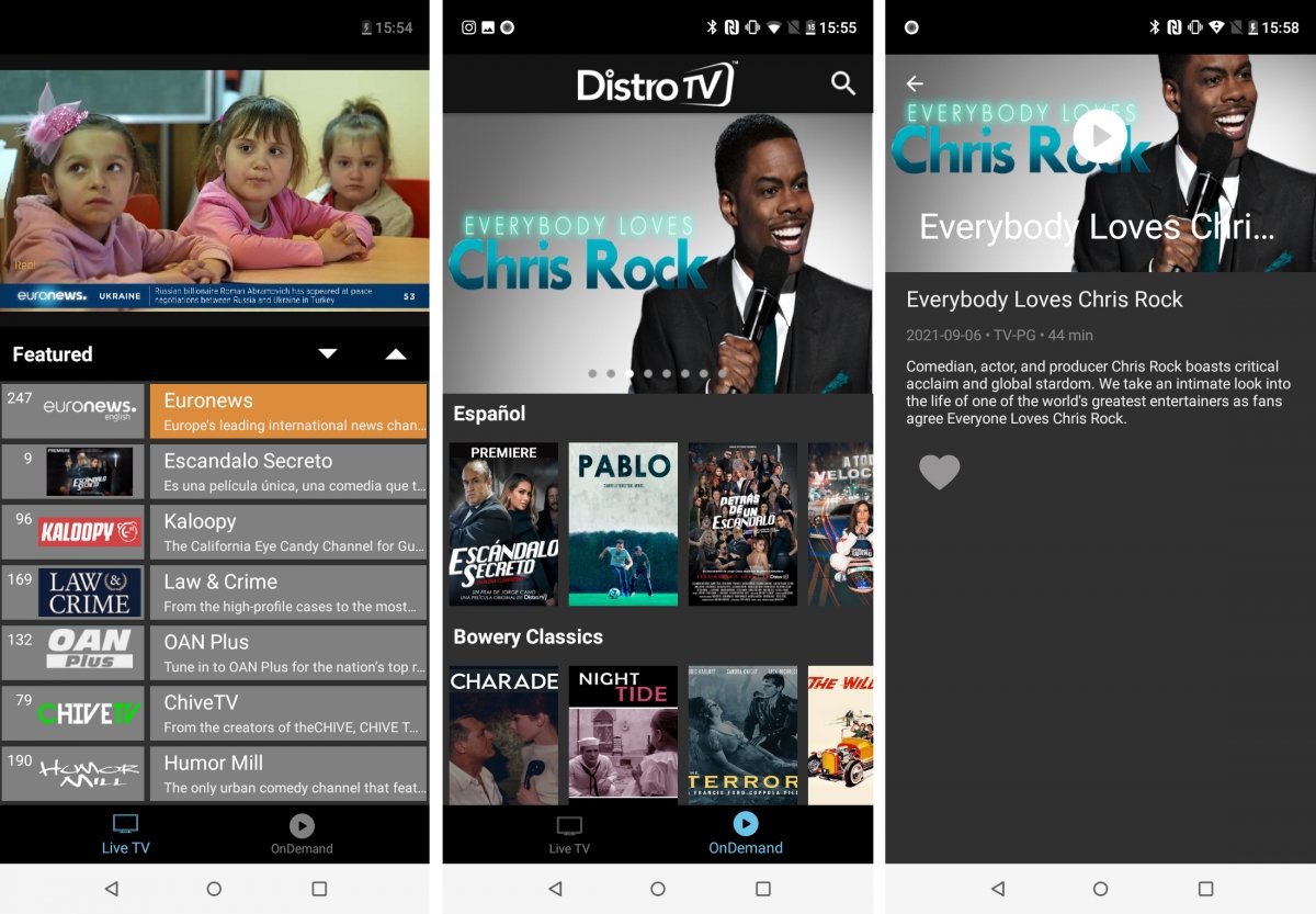 DistroTV posee más de 150 canales de temáticas muy variadas en su app móvil