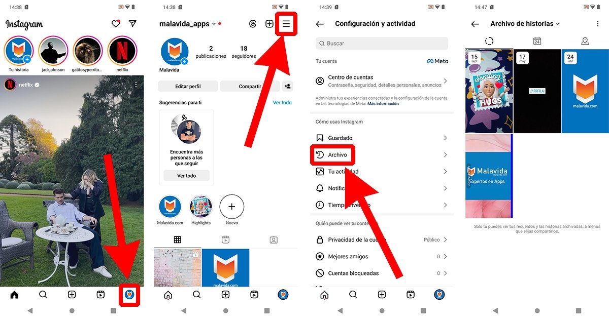 Dónde guarda Instagram tus historias antiguas