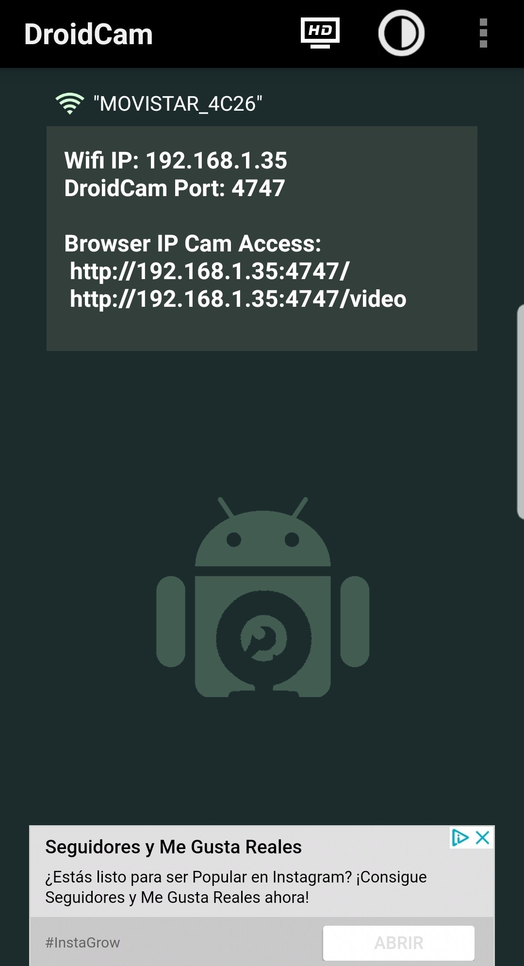 Droidcam en Android