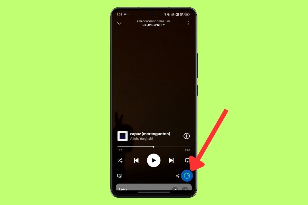 Durante la reproducción es posible cambiar en cualquier momento el tipo de música que suena