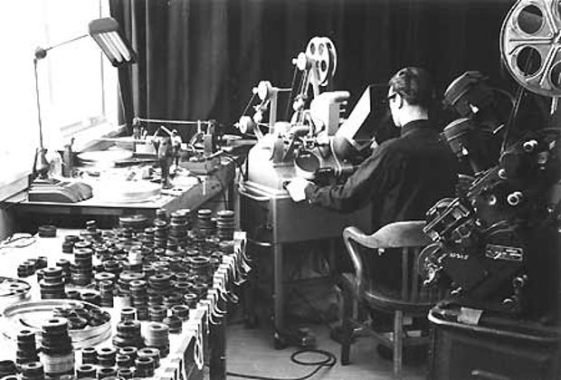 Edición cinematográfica con moviola