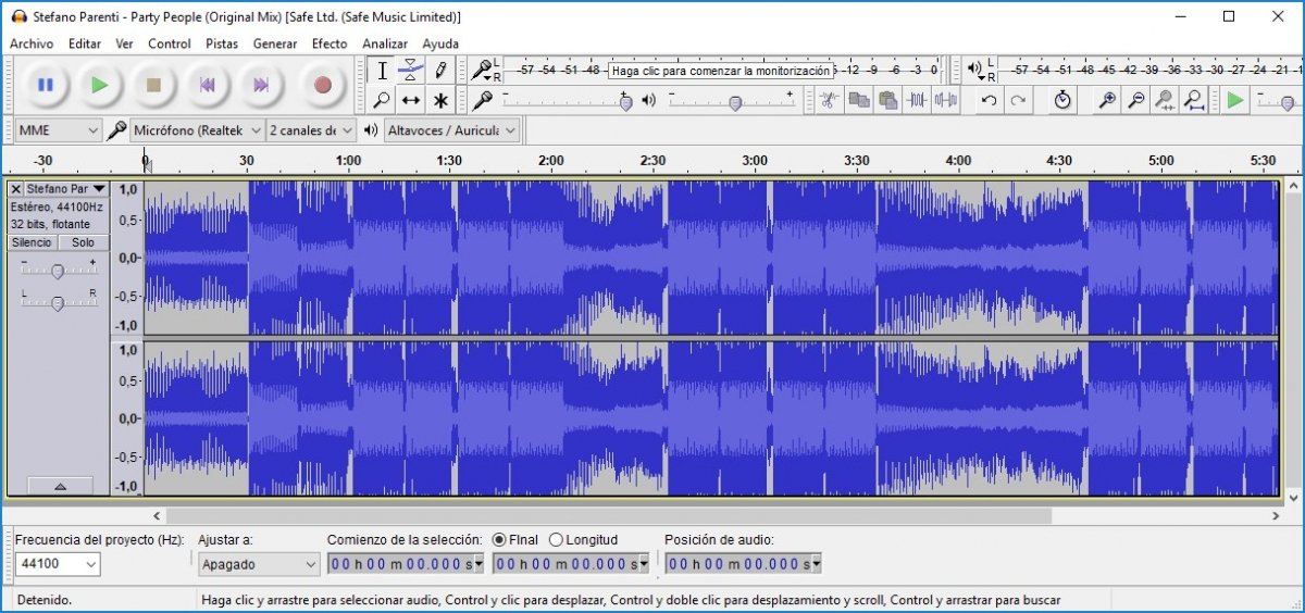 Edicion de una canción con Audacity