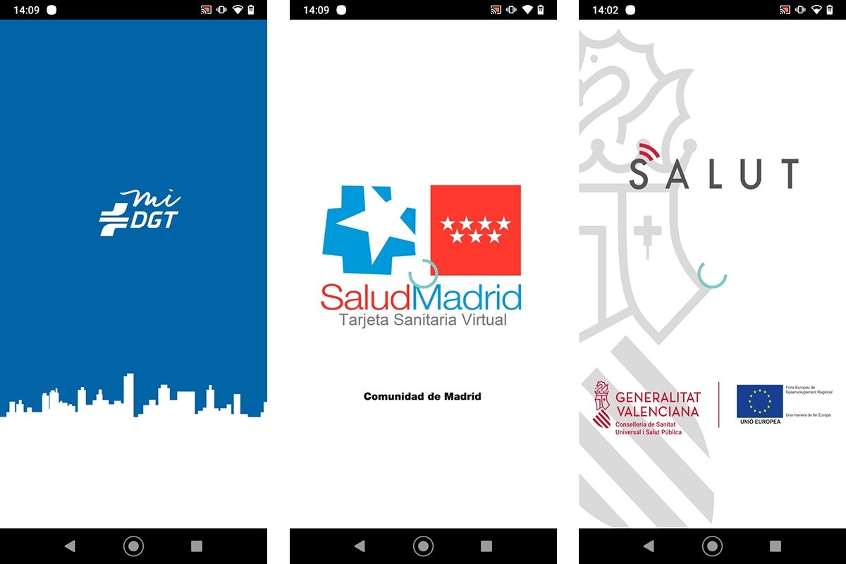 Ejemplos de apps oficiales que sirven para llevar documentos en el móvil.
