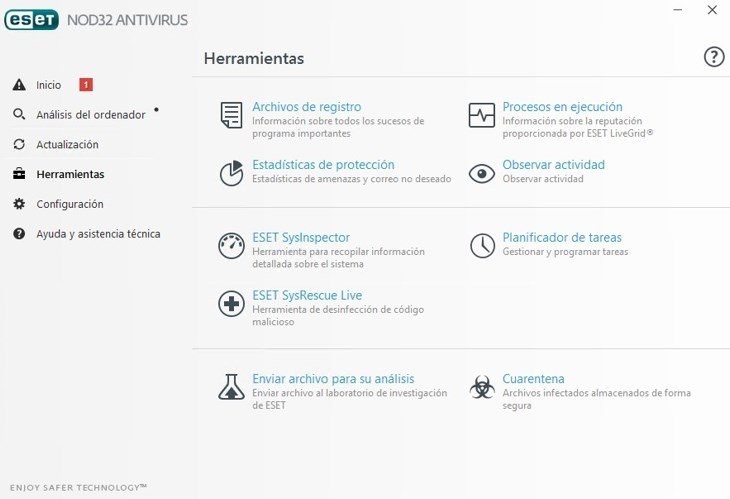 El antivirus NOD32 ofrece un completo paquete de herramientas de seguridad
