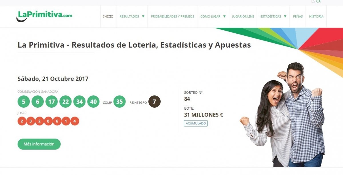 El diseño de la web de La Primitiva se adapta a todo tipo de dispositivos