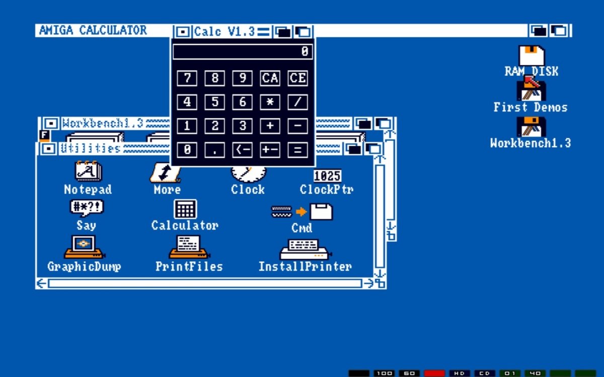 El emulador de Amiga 500 viene con demos y distintas utilidades