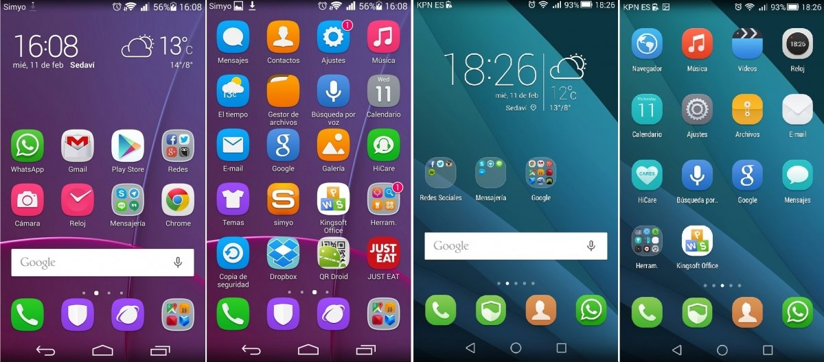 El Escritorio de EMUI 3.0 aparece sin Cámara y sin Galería