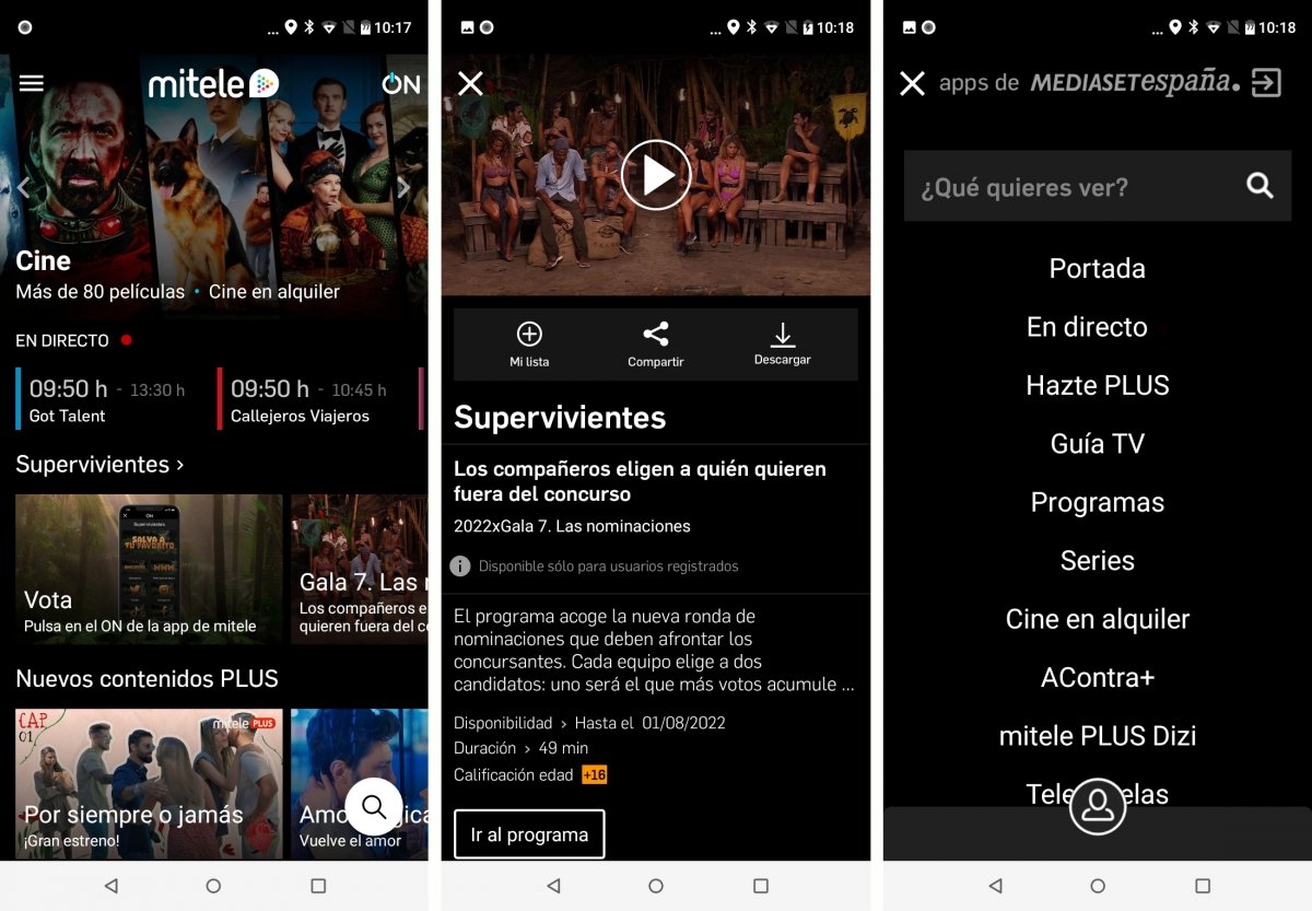 El grupo Mediaset también tiene una app para ver sus canales TDT