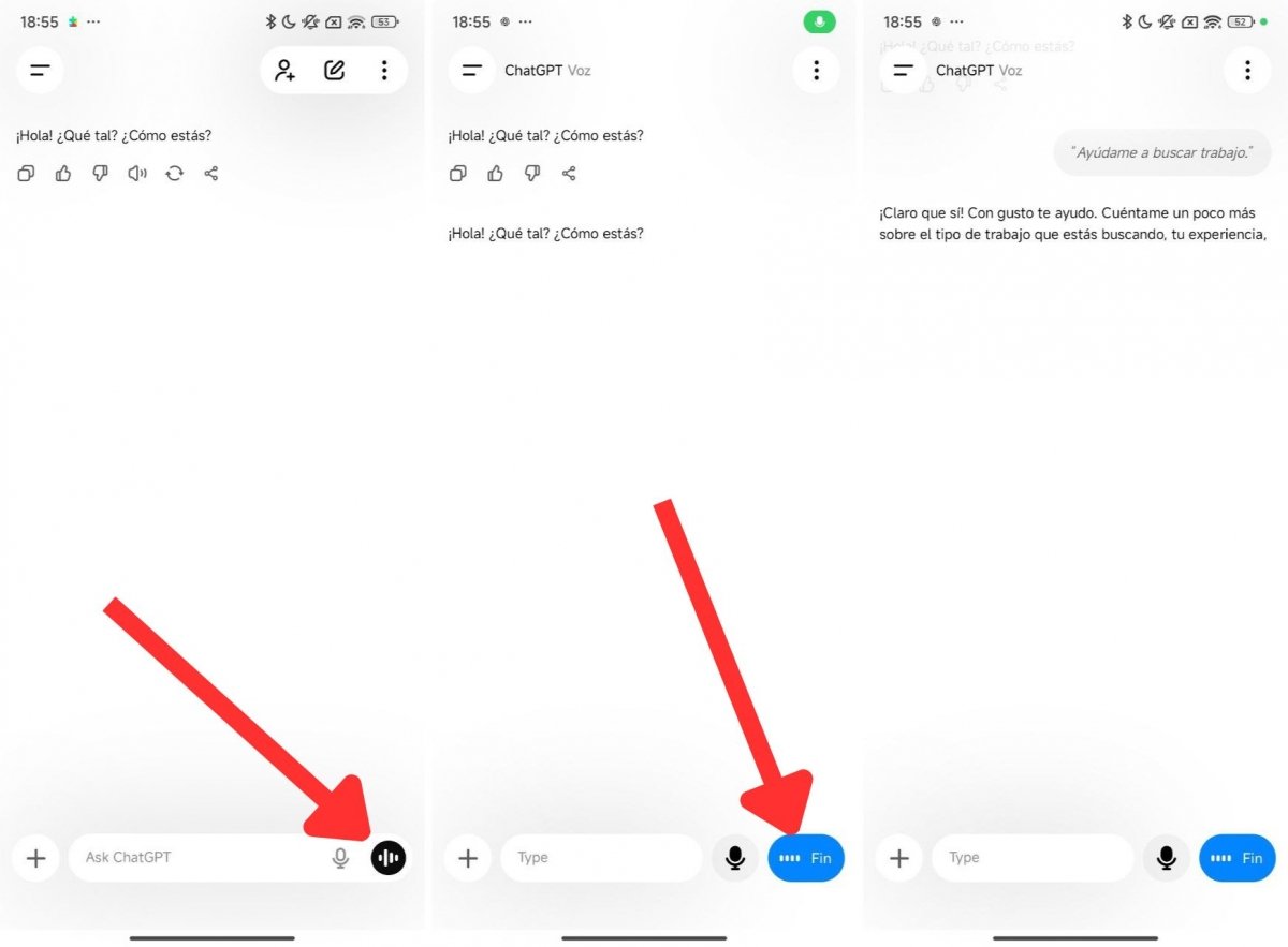 El modo avanzado de voz te permite simular una entrevista de trabajo adaptada a cada puesto