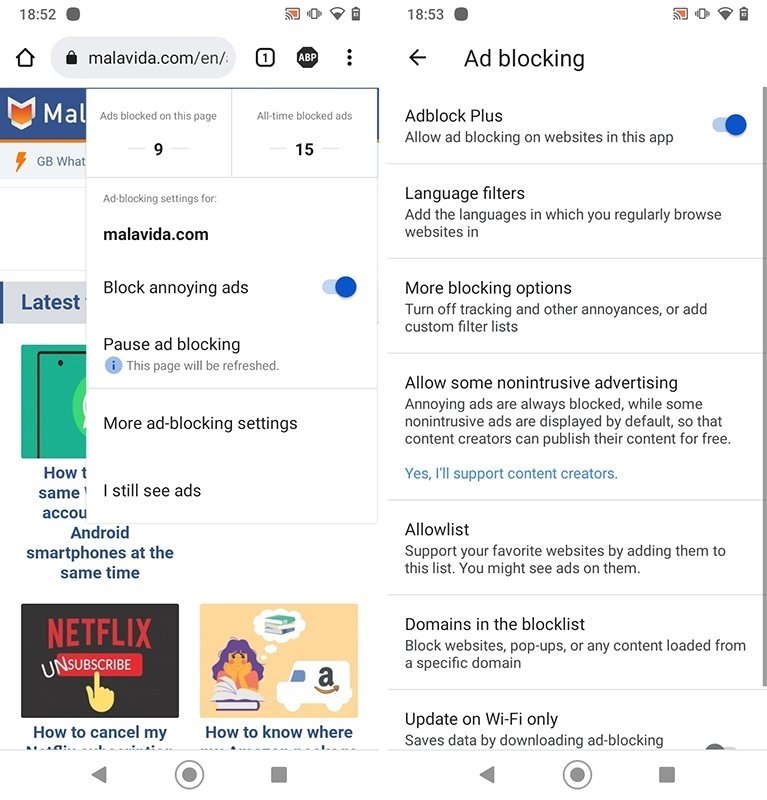 El navegador con bloqueador de anuncios de la app Adblock Browser