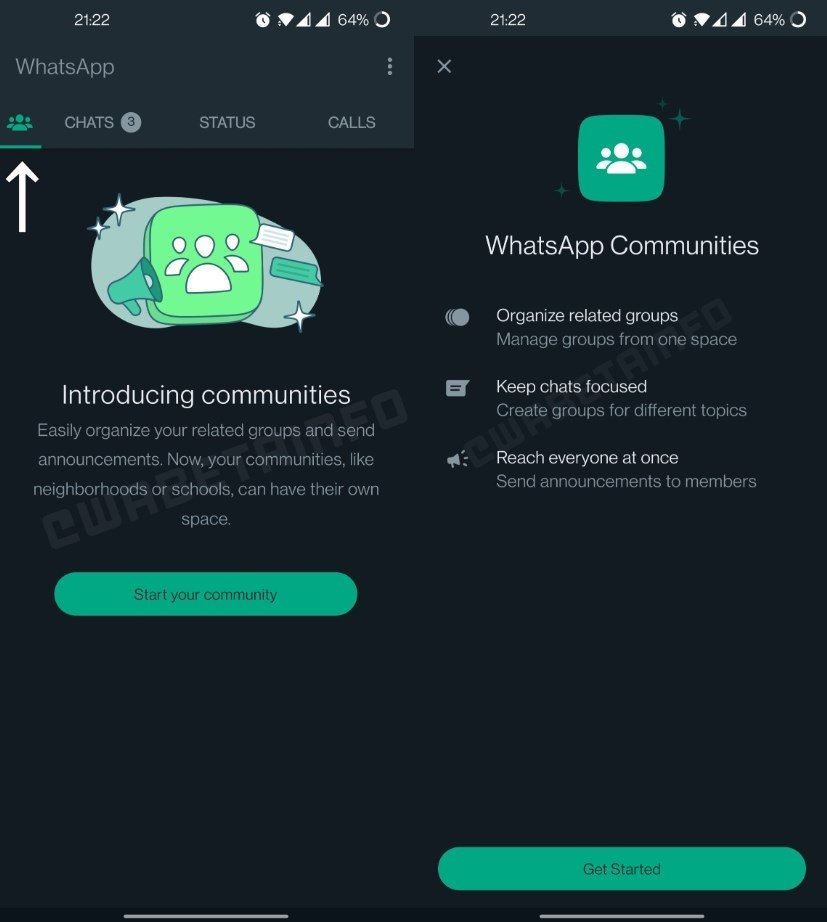 El nuevo menú de Comunidades de WhatsApp