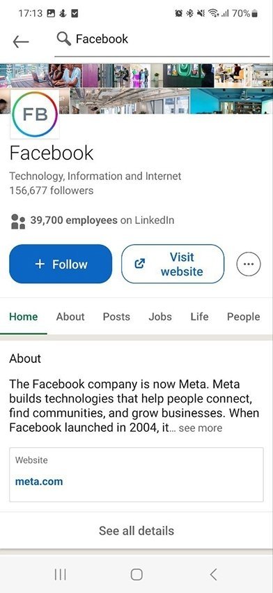 El perfil de LinkedIn está más dirigido al mundo laboral