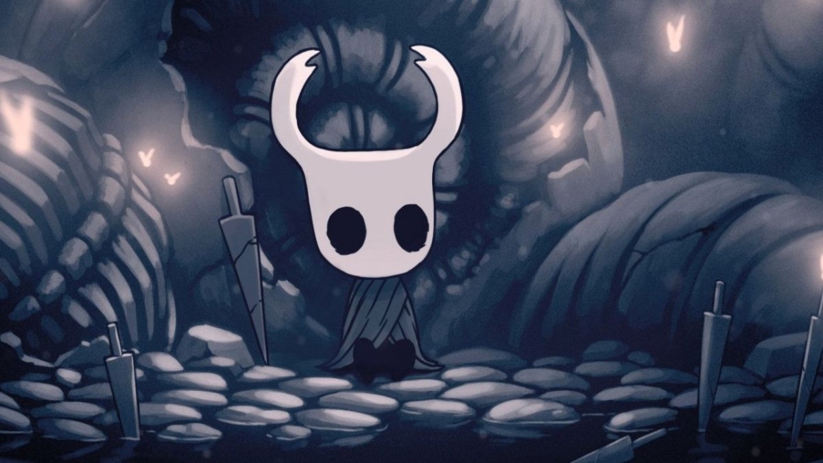 The protagonist of Hollow Knight with his particular aesthetic
