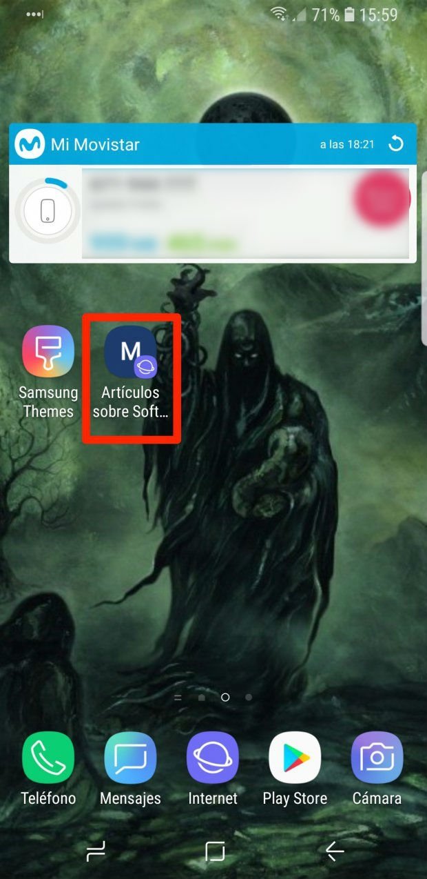 El resultado final con el acceso directo creado