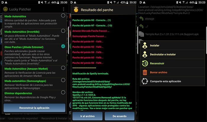 Eliminar certificados de aplicaciones y juegos con LuckyPatcher