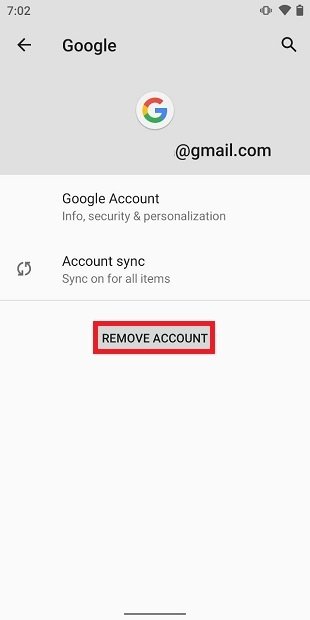 احذف حساب Google على Android