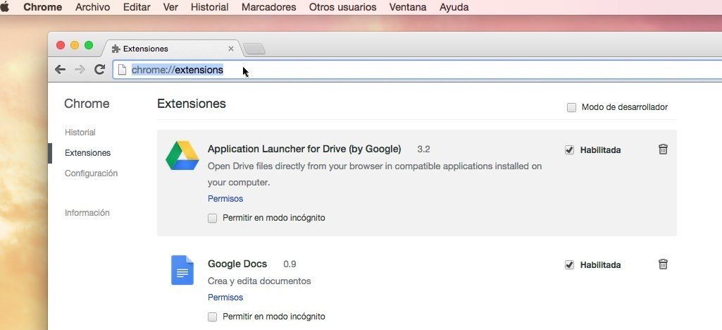 Eliminar MacVX de las extensiones de Chrome