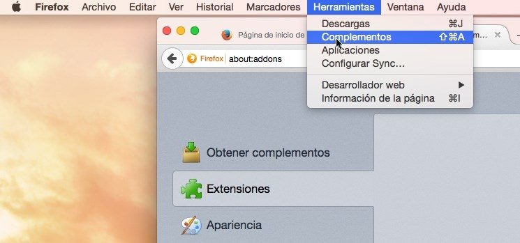 Eliminar MacVX de las extensiones de Firefox