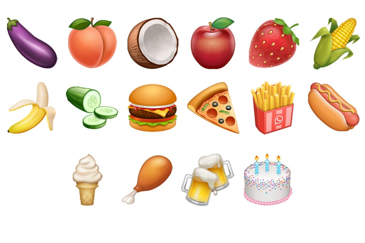 Emojis de comidas y bebidas