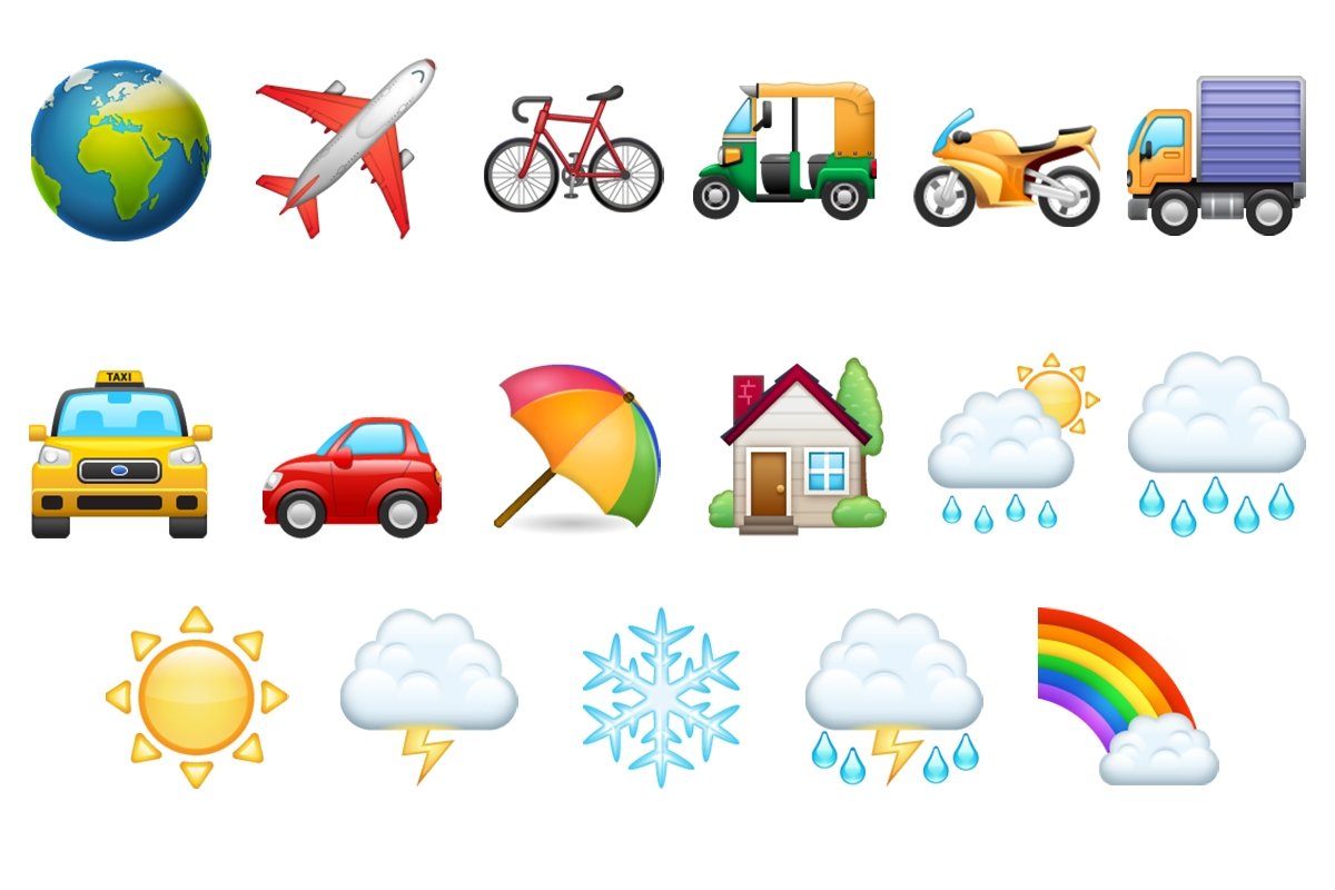 Emojis de viajes y lugares