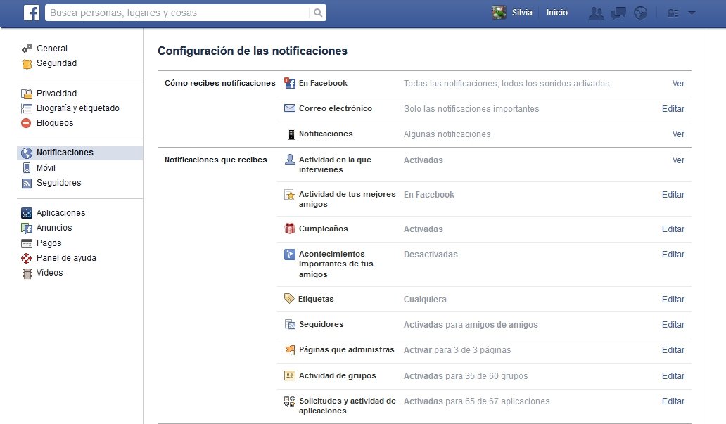 En el menú Configuración de las Notificaciones podremos desactivar los avisos de cumpleaños
