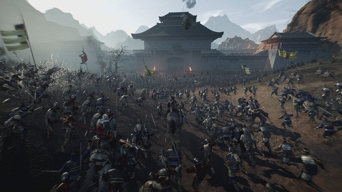 En mitad de una multitudinaria y sangrienta batalla en Dynasty Warriors: Origins