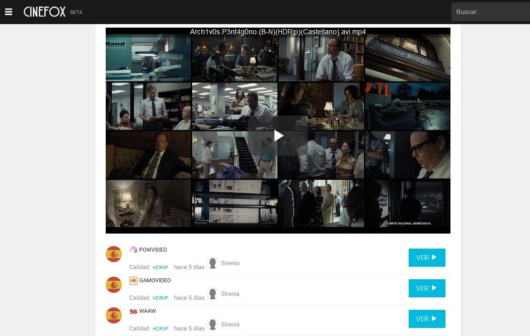 Enlaces a películas en PelisFox