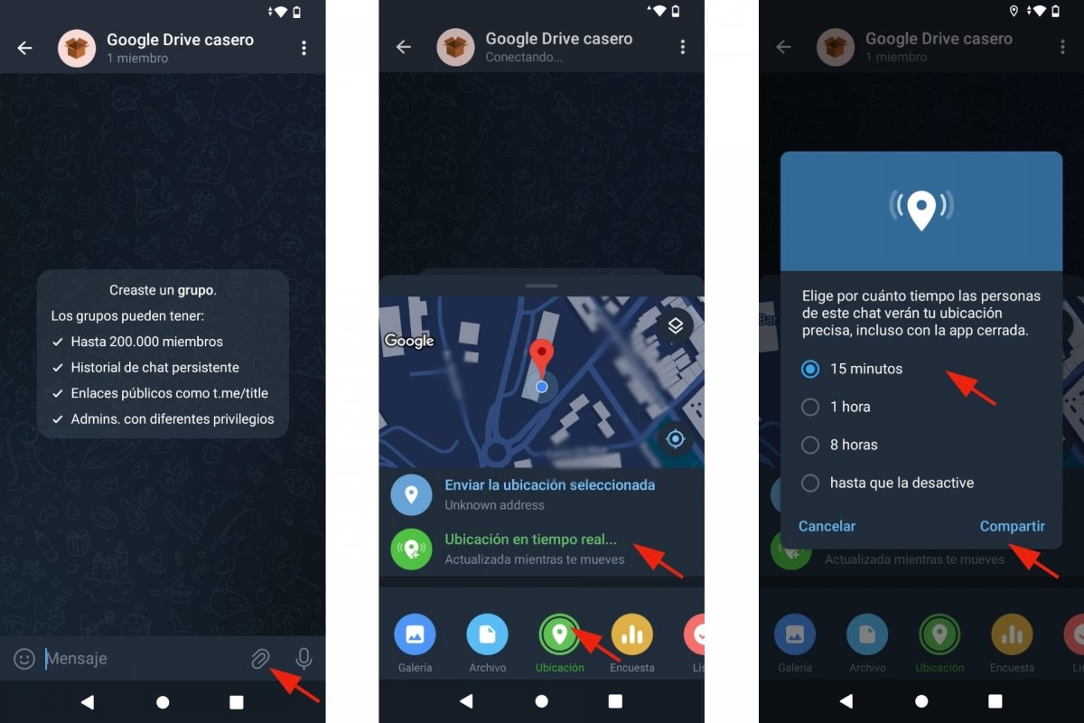 Enviar ubicación en Telegram