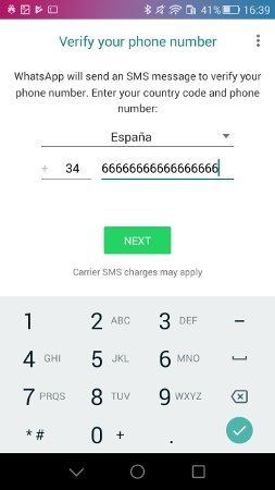 Escribir tu número de teléfono asociado con WhatsApp Business