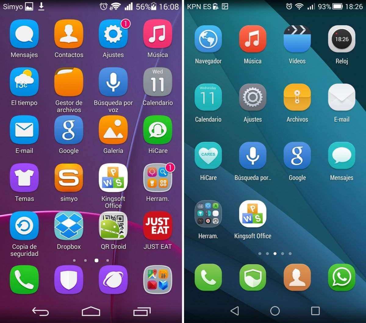 Escritorio principal EMUI 2.0 / EMUI 3.0