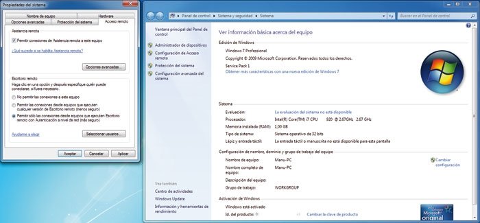 Escritorio remoto Windows 7 1