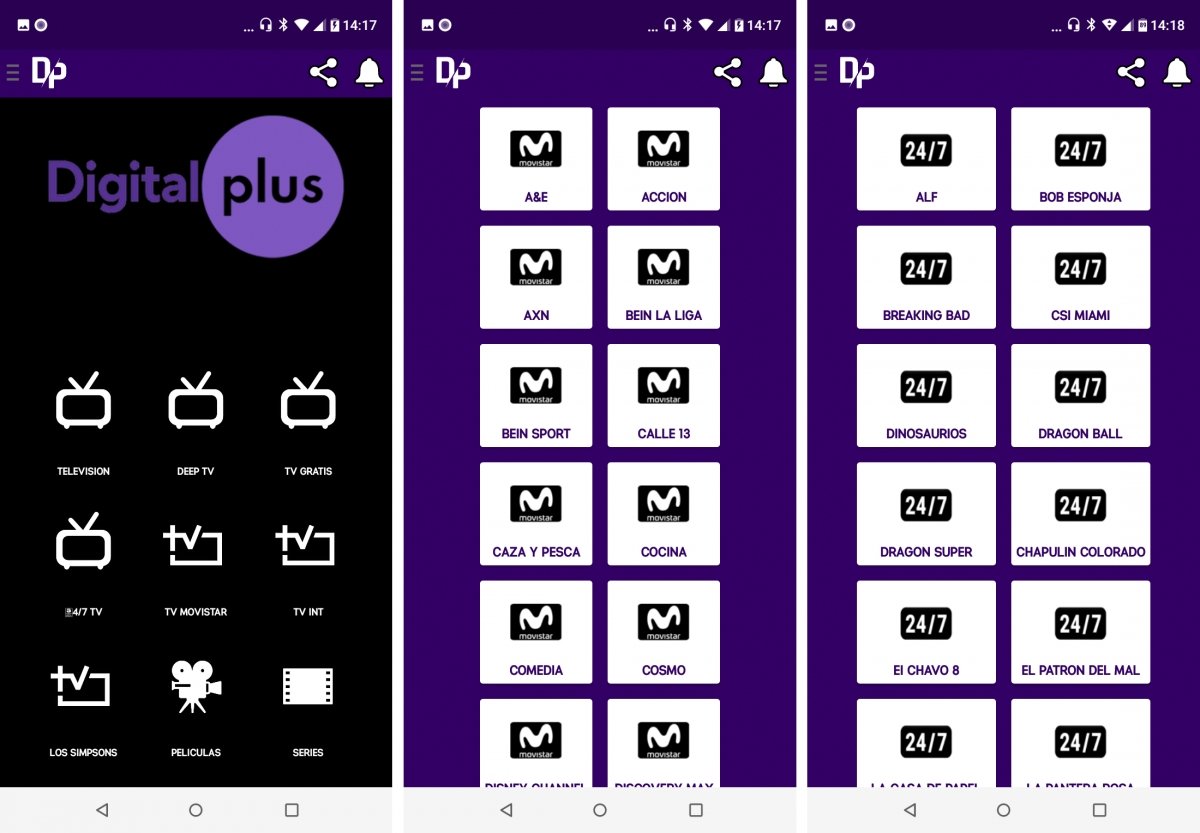 Este es el aspecto de la app Digital Plus